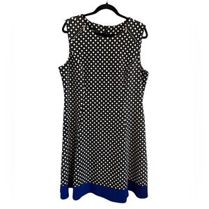 Alyx Dress Black White Blue Pattern Size 18